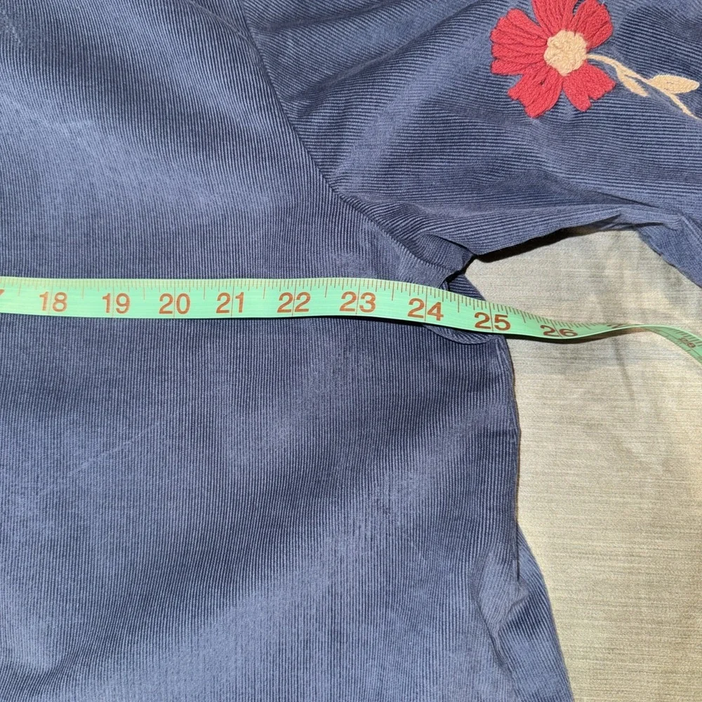 OH MY STARS top Women's Plus Size 2XL Boutique Blue Embroidered Short Sleeve - Picture 7 of 8